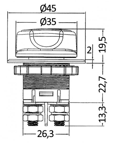 Compact - Batterie Hauptschalter, Einbau-Version