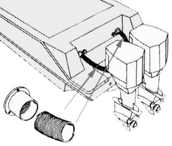 Bordwand-Durchführung für Kabelbaum & Züge - 62mm / 50mm ø